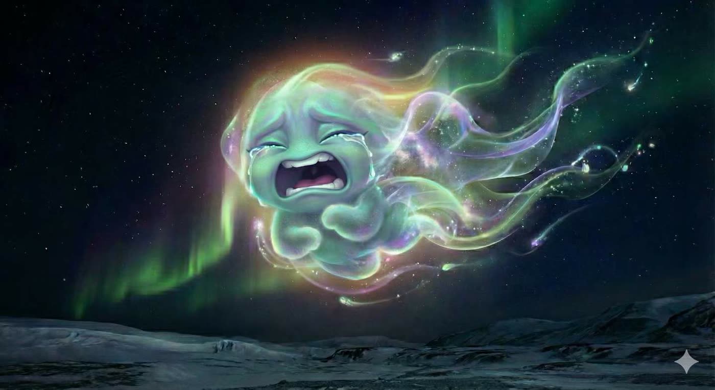 AURLOA spirit design — a joyful aurora spirit